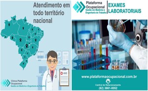 Clínica Plataforma Ocupacional aposta em serviços automatizados de medicina e segurança do trabalho como PCMSO, PPRA, LTCAT e demais.