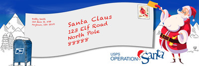 Santa's official address, 123 Elf Road, North Pole, 88888