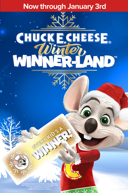 CHUCK E. CHEESE DEBUTS ALL-NEW WINTER WINNER-LAND CELEBRATION DELIVERING HOLIDAY MAGIC TO FAMILIES IN STORE, AT HOME AND ONLINE