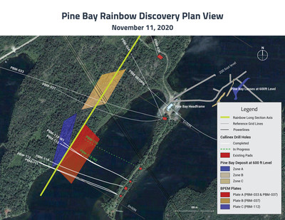 Pine Bay Rainbow Discovery Plan View (CNW Group/Callinex Mines Inc.)