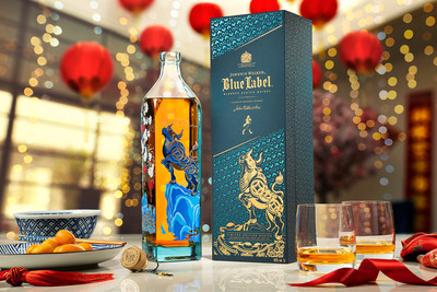 The new Johnnie Walker Blue Label Chinese New Year limited edition bottle and pack. (PRNewsFoto/Johnnie Walker)