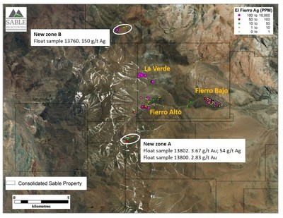 Figure 3. New anomalous areas in the recently optioned ground (CNW Group/Sable Resources Ltd.)