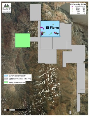 Figure 1. Summary of Sable’s properties at El Fierro Project (CNW Group/Sable Resources Ltd.)