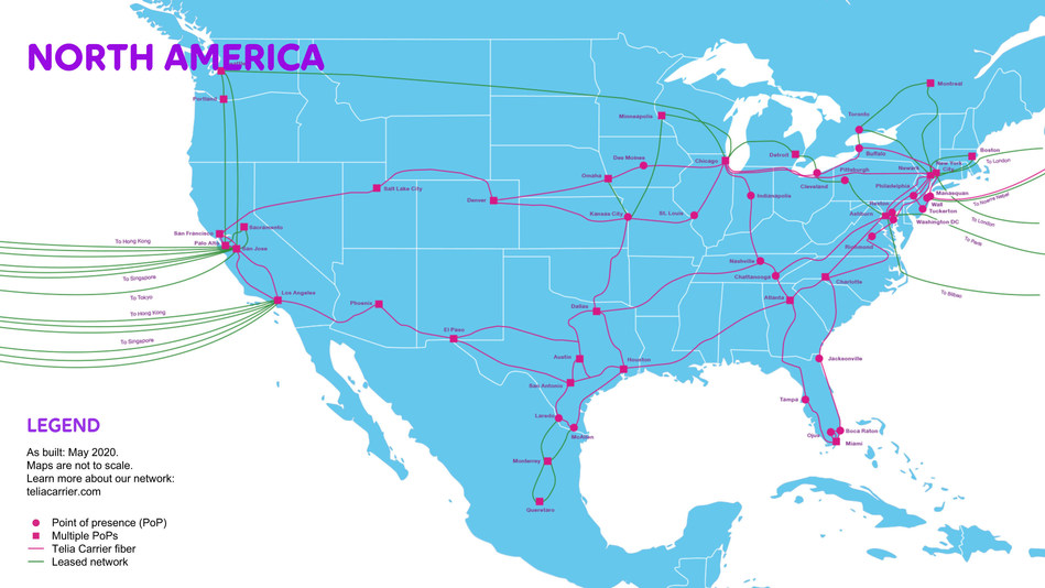 Telia Carrier Beefs Up US Network, Adding New Connectivity Options to
