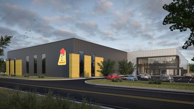 Le nouveau centre de distribution de St-Hubert sera construit sur l'ancien site de l'aroport de Mascouche (Groupe CNW/Groupe St-Hubert)