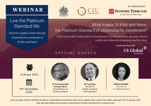 Citizenship by Investment: Prime Minister of St Kitts and Nevis Will Discuss Options in 24 November Webinar with Times of India