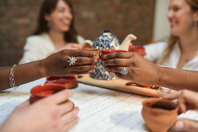 (From left) Sterling silver Kajal Bracelet ($62); solid sterling silver Star Anise Ring ($82); Nafiza Chalcedony Ring in sterling silver ($82), Cardamom Collection (Photo credit: Sarah Annay Photography)