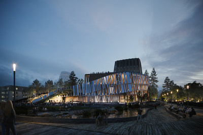 Rendering of New Art Gallery of Nova Scotia, exterior view of the outdoor public space. (CNW Group/Art Gallery of Nova Scotia)