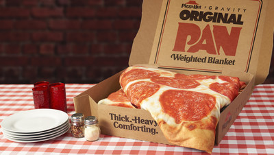 Just in time for the holidays, Pizza Hut has partnered with Gravity Blanket to release the limited-edition Original Pan® Weighted Blanket, and it’s just as warm and toasty as the legendary Original Pan Pizza itself.