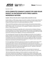 ATCO Completes Canada's Largest Off-Grid Solar Project In Partnership With Three Alberta Indigenous Nations (CNW Group/ATCO Ltd.)