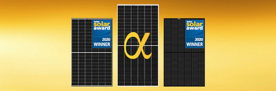 The award-winning REC Alpha Series winning the outstanding innovation award for module Technology at the PV Module Tech by Solar Quarter India