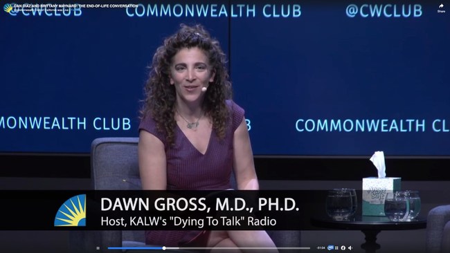 Dr. Dawn Gross at The End-of-Life Conversation at the Commonwealth Club of San Francisco September 29, 2018