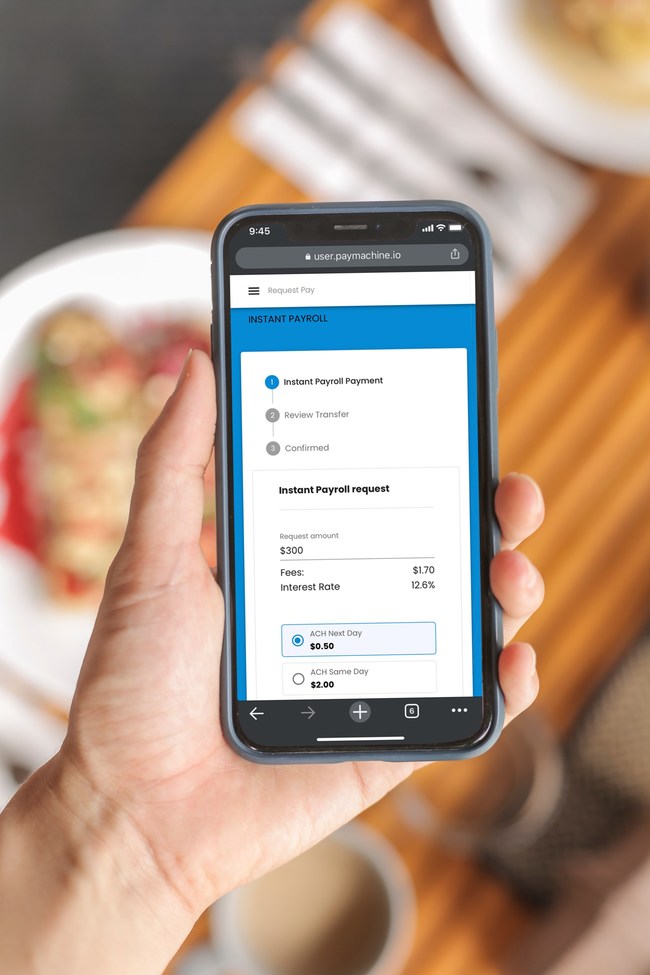 Employee view of PayMachine micro-loan offer on iOS.