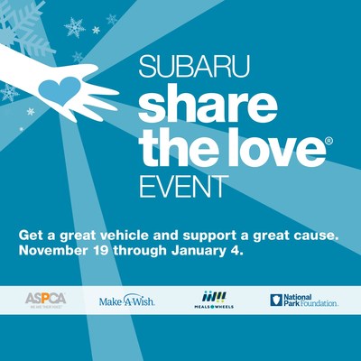For the past 13 years, through the Subaru Share the Love Event, Subaru and its retailers have donated to charities like the ASPCA, Make-A-Wish, Meals on Wheels, the National Park Foundation, and over 1,400 hometown charities. In fact, by the end of this year, our thirteenth year, we will have donated over $200 million.