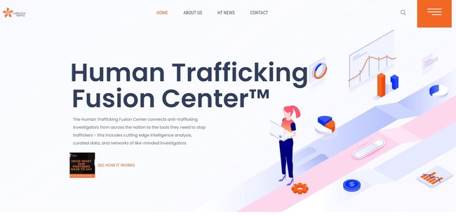 The Human Trafficking Fusion Center transforms the current dynamic of uncoordinated reactive methods by combining and analyzing new and previously disparate datasets using subject matter expertise and AI technology to proactively identify previously unknown networks of human trafficking (HT). Our focus is to disrupt their ability to traffic humans and launder the proceeds, and to give enforcement agencies the tools and technology necessary to fight back.