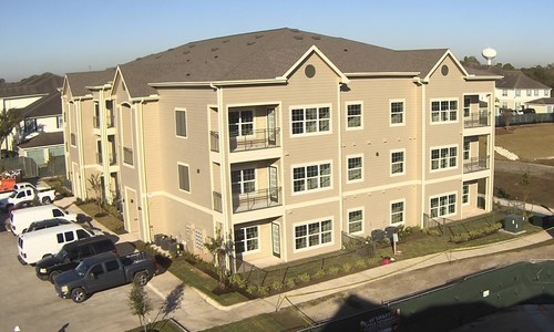 One of the new buildings under construction at Silverbrooke Apartments in Stafford, Texas.