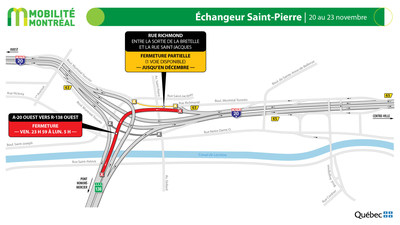 changeur Saint-Pierre - Fin de semaine du 20 au 23 novembre 2020 (Groupe CNW/Ministre des Transports)