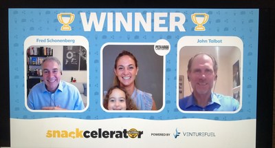 Snackcelerator Winner Jessica Levison with John Talbot, CEO of the California Milk Advisory Board and Fred Schonenberg, CEO and Founder of VentureFuel.