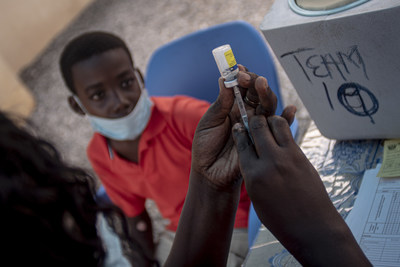 Boy in Ghana receiving a yellow-fever vaccination. Credit: The Tony Blair Institute for Global Change