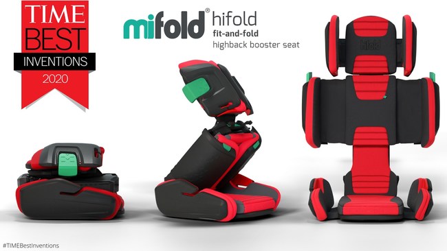 The mifold hifold fit-and-fold highback booster, the world's most adjustable and portable car booster seat, was today named in Time's annual list of the 100 Best Inventions that are making the world better and smarter. Carfoldio Ltd., the company that invented the mifold range of booster seats, announced that hifold has been honored in Time's list of the 100 Best Inventions of 2020. hifold proudly adds this TIME award to its collection of prestigious innovation, design and consumer awards.
