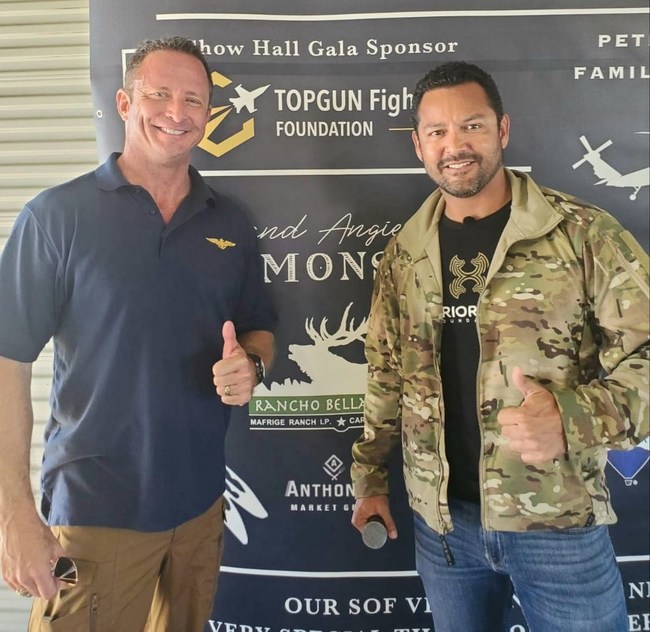 E. Matthew 'Whiz' Buckley Founder and Chairman of the Board for the TOPGUN Fighter Foundation and Sean Sean Rosario, President of the Warrior Health Foundation