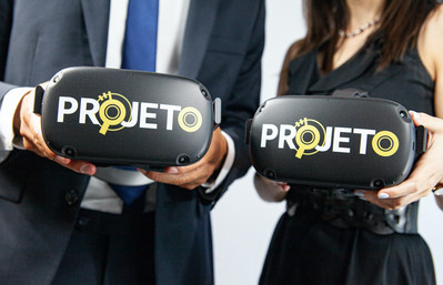 PROJETO VR system in the hands of two real estate agents at Urban District Realty, LLC in Washington, DC. The Agent, on the right, uses PROJETO software for client showings in the residential market, while Agent, on the left, uses PROJETO primarily for commercial leasing. PROJETO available for licensing in 2021.