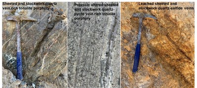 Figure 2. Mining operations exposed the top of the porphyry system. The copper-gold mineralization is hosted in a tonalite porphyry that was subjected to intense potassic alteration that is characterized by development of combination of quartz, secondary biotite, magnetite and K-felspar veins with pyrite, chalcopyrite and molybdenite. These veins are crosscut by late anhydrite veins. (CNW Group/SSR Mining Inc.)
