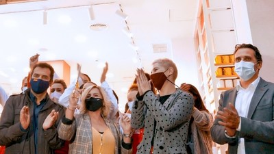 Grand opening celebrations in Madrid, Spain, at MINISO’s 100th new store since its October IPO Grand opening celebrations in Madrid, Spain, at MINISO’s 100th new store since its October IPO