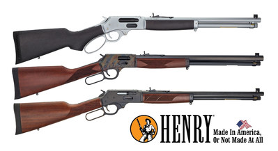 Henry Repeating Arms is announcing the 32 new models including side loading gate versions of their All-Weather, Color Case Hardened, and Blued Steel rifles and shotguns.