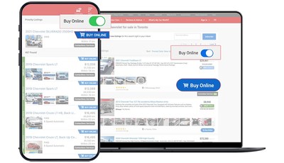 A ‘Buy Online’ identifying badge on autoTRADER.ca vehicle details pages adds an additional layer of awareness for each retailer’s digital offering. (CNW Group/TRADER Corporation)