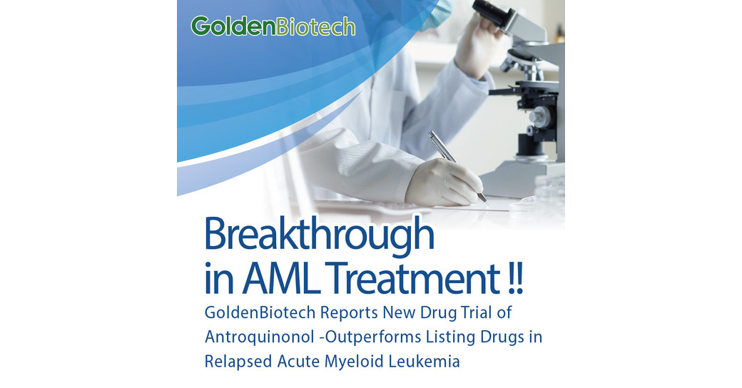 breakthrough in aml treatment: goldenbiotech reports new drug trial of antroquinonol -outperforms listing drugs in relapsed acute myeloid leukemia
