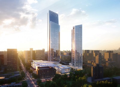 Grand Hyatt Kunming, with a gross floor area of 49,560 square meters, will occupy the first 26 floors of the hotel and residential tower (right). The hotel will become a prestigious addition to Hang Lung’s mixed-use Spring City 66 development in Kunming. (Remarks: the photo is an artist’s impression for reference only)