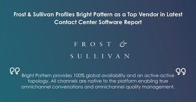 Frost & Sullivan Profiles Bright Pattern as a Top Vendor in Latest Contact Center Software Report
