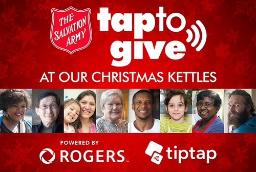 Tap to give at Salvation Army Christmas Kettles (CNW Group/The Salvation Army)