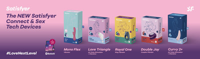 The Satisfyer Mono Flex, Love Triangle, Royal One, Double Joy and Curvy 2+ are among the dozens of sex tech devices that let consumers take love to the next level through Satisfyer Connect compatibility. #LoveNextLevel