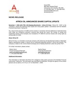 Africa Oil Announces Share Capital Update (CNW Group/Africa Oil Corp.)