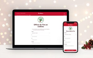 La NOUVELLE fonctionnalité « Parce que je TimMD », accessible via l'appli mobile Tim Hortons®, permet aux invités de surprendre leurs proches en leur offrant des délices de Tim
