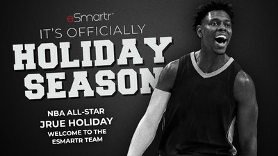 Professional basketball player and NBA All-Star Jrue Holiday becomes a brand ambassador for eSmartr, a wearable tech company whose technology naturally improves focus and reduce stress levels by wearing a 