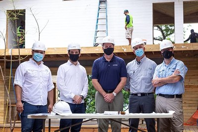 Pictured (left to right): Max Medina, Director of Architectural Projects, Honduras Próspera; Hugo Serra, Founding Director, HS Urbanism; Jim Nichols, Program Manager, Jacobs; Tom Murcott, Executive Director, Honduras Próspera, and Erick Brimen, Chief Executive Officer, Honduras Próspera.