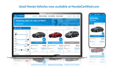 Honda Launches Pre-Owned Initiative, Adding Used-Vehicle Inventory<br />
to HondaCertified.com