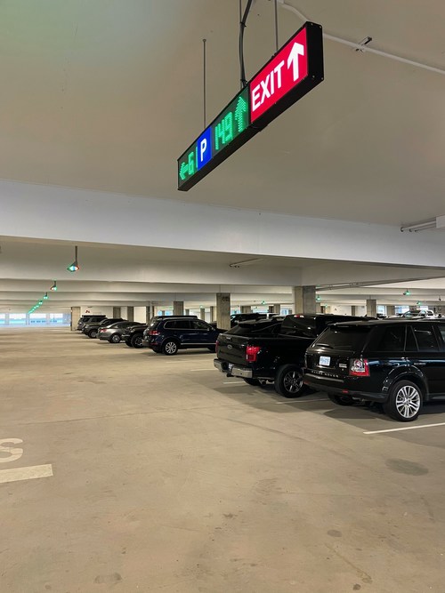 Charleston International Airport's new Daily Parking Garage is the largest parking structure in South Carolina to feature parking guidance technology.
