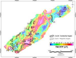 District Identifies Numerous High Priority Geophysical Targets across the Tomtebo Property