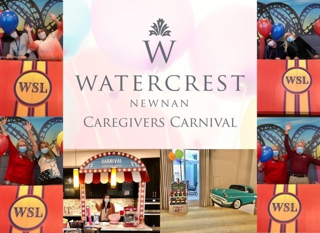 A festive Caregivers Carnival celebrated the dedication of healthcare workers serving seniors at Watercrest Newnan Assisted Living and Memory Care in Newnan, GA.