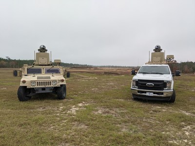 Pictured: MADS-K OTM V4 installed on an Up-Armored HMMWV & Ford F350 Platforms
