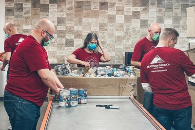 The Mountain America senior leadership team serves at the Utah Food Bank on September 11, 2020.