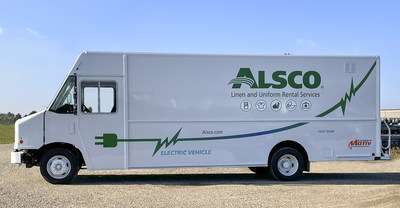 Alsco’s zero-emission step vans are built on Motiv’s EPIC F-59 Ford eQVM-approved chassis with Utilimaster bodies.