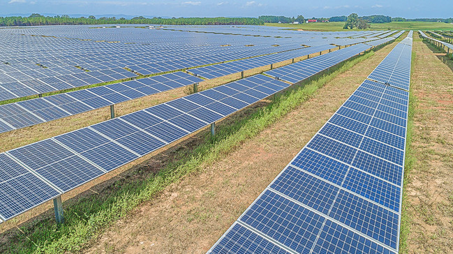 When complete, the Erath community solar project will be similar in size to recent Navisun and TurningPoint Energy solar project in Danville, VA (above).