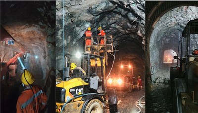 Figure 3. Pictures show mine development activities at the new mine portal. (CNW Group/Soma Gold Corp.)