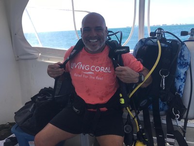 Steve “Gonzo” Gonzalez, USN SEAL (Ret), prepares for a dive mission on the 100 Yards of Hope restoration project.