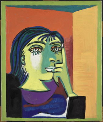 Pablo Picasso (1881–1973). Portrait of Dora Maar, Paris, November 23, 1937. Oil on canvas, 21 3/4 x 18 1/4 in. Musée national Picasso-Paris, Pablo Picasso Acceptance in Lieu, 1979. MP166. © 2020 Estate of Pablo Picasso / Artists Rights Society (ARS), New York. Photo © RMN-Grand Palais (Musée national Picasso-Paris) / Mathieu Rabeau